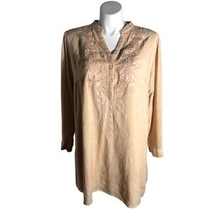 Angel Heart Boutique embroidered tunic dress Sz 1X long sleeve. NWT